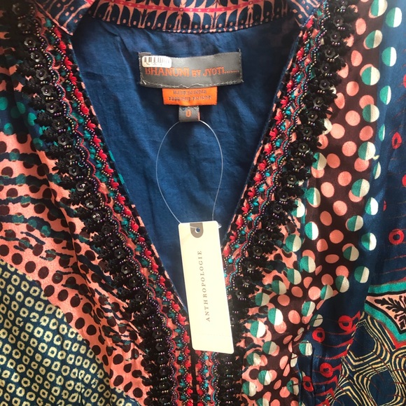 NWT Orange Motif Maxi Dress from Anthropologie size 0 - Picture 5 of 7